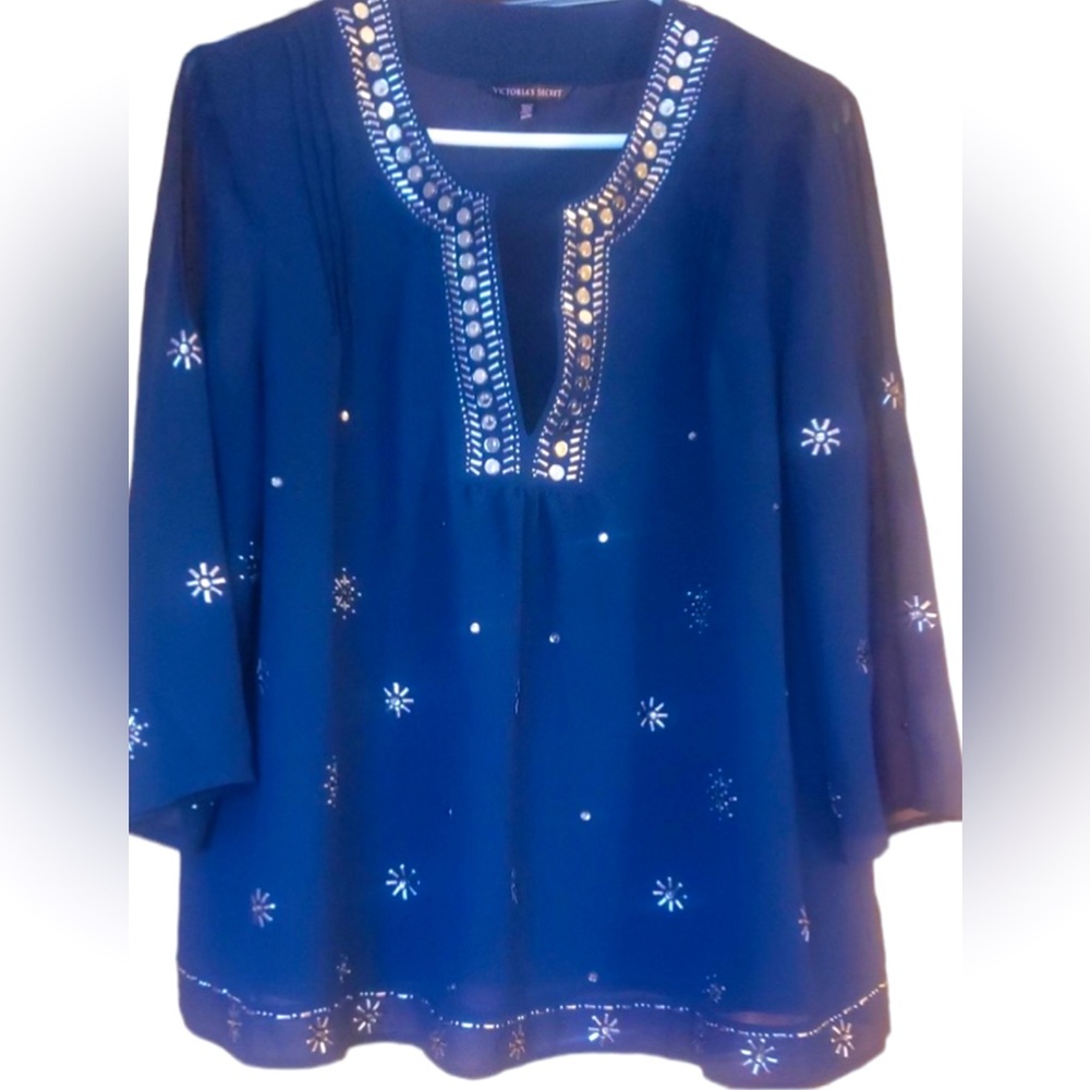 Victoria Secret beaded bohemian tunic rare  beaded Tunic y2k